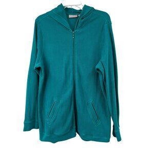Sport Savvy Womens 1X Full Zip Hoodie Jacket Green Blue Used